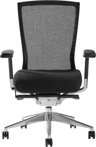 EURO STYLE Westin High Back Office Chair in Gray Mesh and Fabric Seat with Polished Aluminum Base in Saudi Arabia