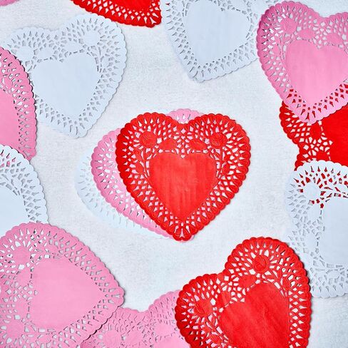 مجموعة هدايا عيد الحب الحرفية من جوي إن مع 100 مفرش على شكل قلب، 24 قطعة من القلوب الإسفنجية و2 كيس من ملصقات قلب الفوم in Kuwait