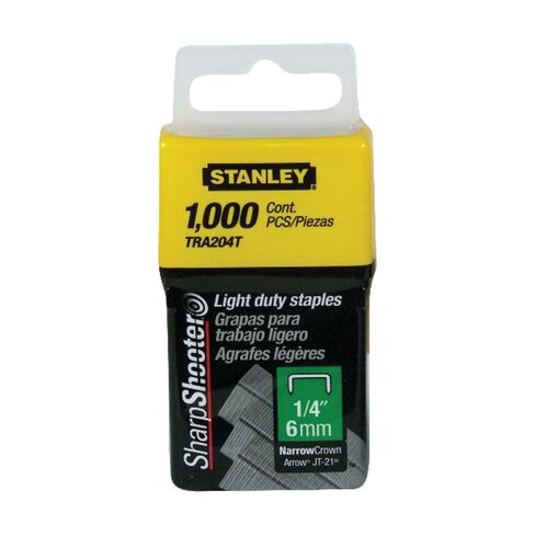 Stanley Tra204T 1/4 Inch Light Duty Narrow Crown Staples, Pack of 1000(Pack of 1000) in Kuwait