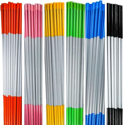 4ft Pro Snow Stakes - علامات طريق 48 بوصة × 5/16 بوصة، طرف مدبب، شريط عاكس Hy Viz، غطاء درع (اختر اللون/الكمية) (20، أسود) in Saudi Arabia