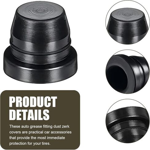 18 PCS Car Brake Bleeder Screw Caps, Rubber Grease Fitting Dust Zerk Covers, Waterproof Brake Caliper Nipple Stem Cap, Universal for Cars, Motorcycles, Bicycles (Black) in Saudi Arabia