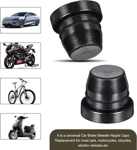 18 PCS Car Brake Bleeder Screw Caps, Rubber Grease Fitting Dust Zerk Covers, Waterproof Brake Caliper Nipple Stem Cap, Universal for Cars, Motorcycles, Bicycles (Black) in Saudi Arabia