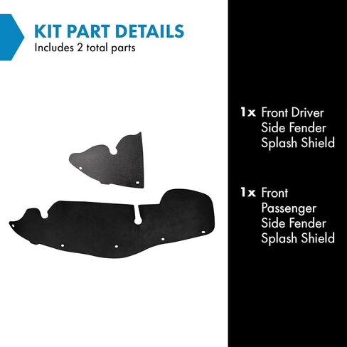 TRQ Front Fender Splash Shield للسائق وجانب الركاب FO1250144 FO1251144 متوافق مع 1998-2008 Ford Ranger in Saudi Arabia