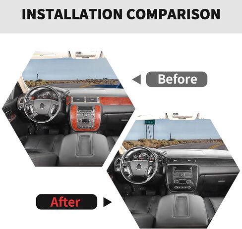 RT-TCZ ألياف الكربون غطاء طقم الديكور الداخلي لوحدة التحكم المركزية لـ Chevy Avalanche/Suburban/Tahoe 2007-2013، لـ GMC Yukon/Sierra 2007-2013، 9 قطع in Kuwait