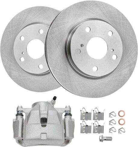 Detroit Axle - 10.8 inch Front Disc Rotors + Left Brake Caliper Replacement for Toyota RAV4 Prius V Lexus HS250H Scion xB - 3pc Set in Saudi Arabia