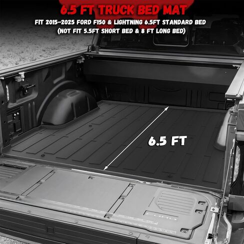 Truck Bed Mat Fit 2015-2026 Ford F150 & Lightning 5.5FT Bed (Not Fit 6.5FT/8FT Bed), TPE All Weather Truck Bed Liner Cargo Liner F150/Lightning Accessories in Saudi Arabia