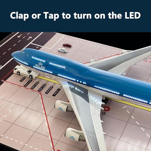 نموذج طائرة B747 بمقياس 1/150 من الراتنج نموذج طائرة B747 مع أضواء LED وإكسسوارات مشهد المطار عرض مثالي وهدية in Kuwait