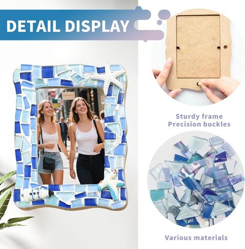 4 PCS Mosaic Photo Frame Craft Kit, DIY Arts & Crafts for Kids Frame Kit, Great Birthday Gifts for 5-12 Year Old Holiday Christmas Gift Arts and Crafts Gifts in Saudi Arabia