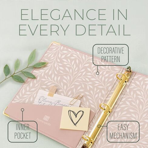 3 Ring Binder 1-Inch Rings – 3-Pack of Cute Binders with Pockets, Gold-Foil & Metal Corners – 1 Inch Binders 3 Ring Cute for School, Office & Work – 1" Pastel Three-Ring Binder One Inch in Saudi Arabia