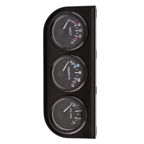 CHICIRIS 52mm Triple Gauges 3 in 1 Voltmeter Water Temp Gauge Oil Pressure Meter, High Sensitivity Black, Racing Look, Fits for CarsTrucksTractors in Saudi Arabia