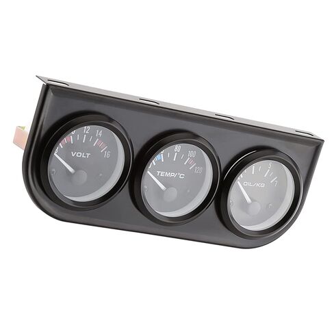CHICIRIS 52mm Triple Gauges 3 in 1 Voltmeter Water Temp Gauge Oil Pressure Meter, High Sensitivity Black, Racing Look, Fits for CarsTrucksTractors in Saudi Arabia