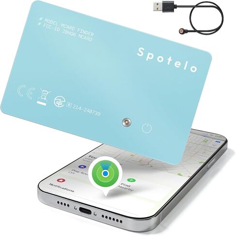[ Apple Mfi Certified ] Wallet Tracker Card Works with Apple find My(iOS Only) Tracking Card, Rechargrable Smart Card Tracker, 1.7mm IP68 Waterproof Item Locator for Luggage, Passport, Bags in Saudi Arabia