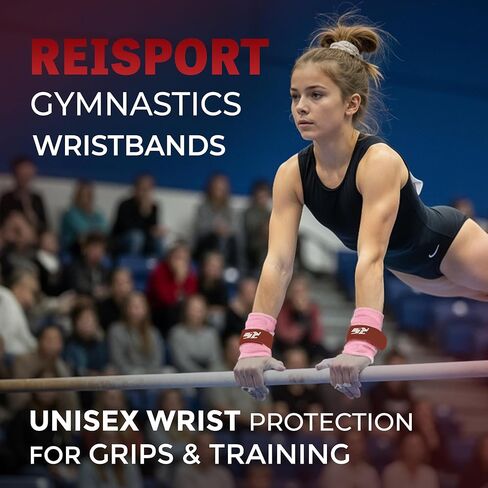 أساور معصم Reisport، أساور معصم جمباز بيضاء، للجنسين، مقاس واحد، 5 بوصة، حماية المعصم، مقابض الجمباز، عصابات الرأس in Kuwait