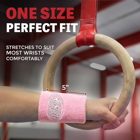 أساور معصم Reisport، أساور معصم جمباز بيضاء، للجنسين، مقاس واحد، 5 بوصة، حماية المعصم، مقابض الجمباز، عصابات الرأس in Kuwait