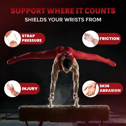 أساور معصم Reisport، أساور معصم الجمباز الوردية، للجنسين، مقاس واحد، 5 بوصة، حماية المعصم، مقابض الجمباز، عصابات الرأس in Kuwait