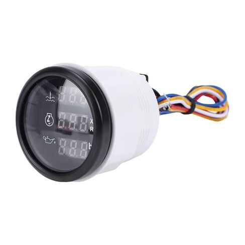 Akozon Water Temperature Oil Pressure Speed Meter 52mm Digital Backlight Display 3 in 1 Boat Marine Meter for RV Truck (White Dial Silver Cover) in Saudi Arabia