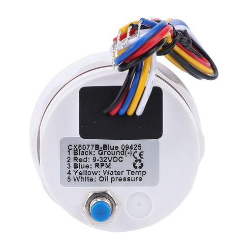 Akozon Water Temperature Oil Pressure Speed Meter 52mm Digital Backlight Display 3 in 1 Boat Marine Meter for RV Truck (White Dial Silver Cover) in Saudi Arabia
