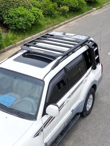 Side Roof Rack Access Ladder Liftable Fits for Mitsubishi Pajero 2008-2021 Black Deployable in Saudi Arabia