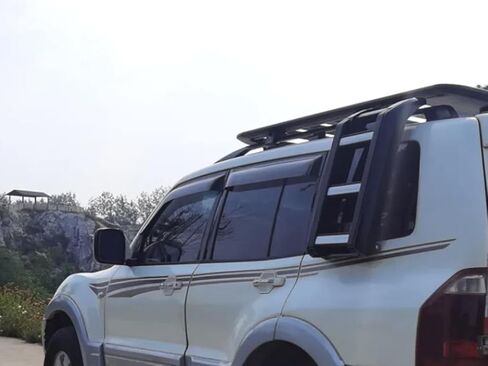 Side Roof Rack Access Ladder Liftable Fits for Mitsubishi Pajero 2008-2021 Black Deployable in Saudi Arabia