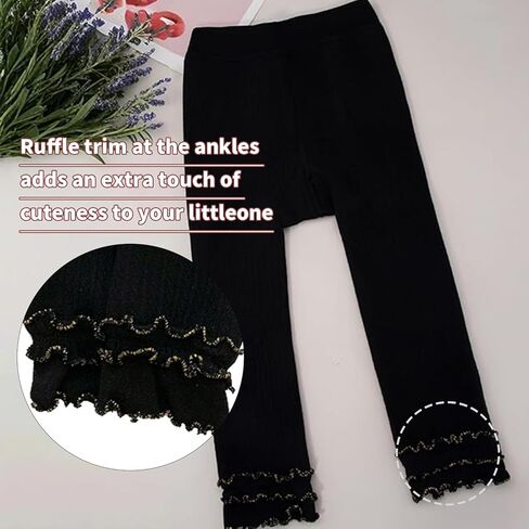 Toddler Baby Girls Winter Fleece Lined Leggings Knit Thick Warm Full Length Tights Basic Velvet Pants for 2-6 Years Kids in Kuwait