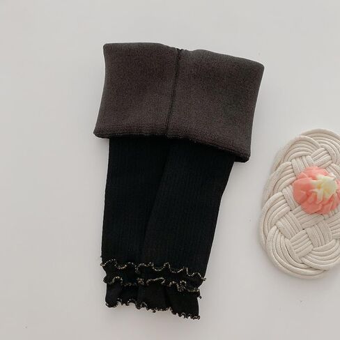 Toddler Baby Girls Winter Fleece Lined Leggings Knit Thick Warm Full Length Tights Basic Velvet Pants for 2-6 Years Kids in Kuwait