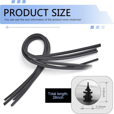 قطعتان من شفرات الممسحة القابلة لإعادة التعبئة، استبدال مطاط ممسحة الزجاج الأمامي للسيارة مقاس 28 بوصة، إدراج شفرة ممسحة بدون إطار متعددة الوظائف، مساحات زجاج أمامي أوتوماتيكية قابلة للتعديل، عالمية للسيارة والشاحنات وسيارات الدفع الرباعي in Kuwait