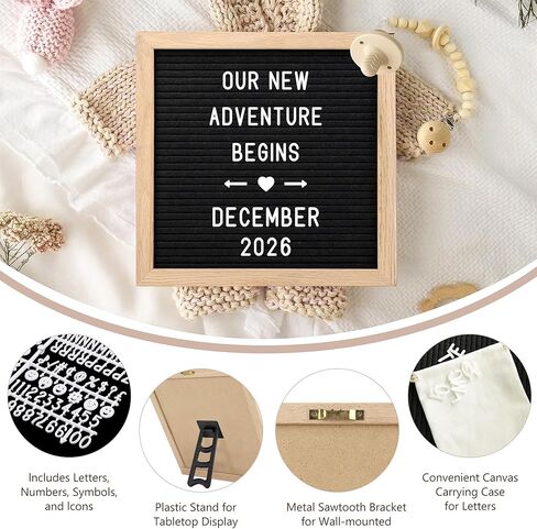 Pregnancy Announcement, Coming Soon Baby Announcement For Grandparents Dad Husband Family, Pregnancy Reveal Ideas, Gender Reveal Baby Shower Gifts -Felt Letter Board, Baby Onesie, Booties, Wooden Sign in Kuwait