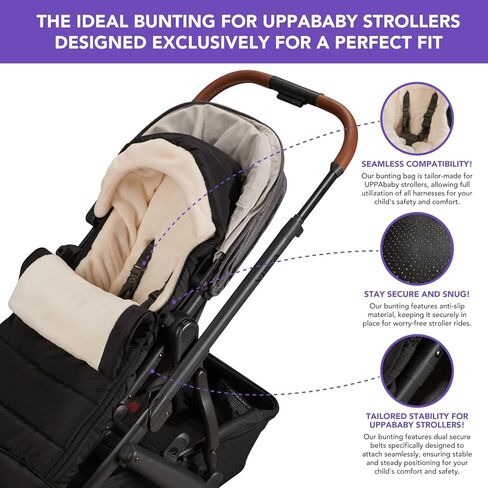 TRENDHUB Cozyganoosh Bunting bag Compatible with uppababy VISTA, VISTA V2, CRUZ, CRUZ V2, RumbleSeat, and RumbleSeat V2 strollers, Universal Bunting bag in Kuwait