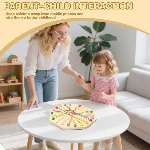 10-Piece Wooden Rope Untangling Puzzle Game–Knot Logic Board Toy for Kids & Family, Multi-Level Brain Teaser to Develop Fine Motor Skills in Saudi Arabia