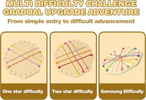 10-Piece Wooden Rope Untangling Puzzle Game–Knot Logic Board Toy for Kids & Family, Multi-Level Brain Teaser to Develop Fine Motor Skills in Saudi Arabia