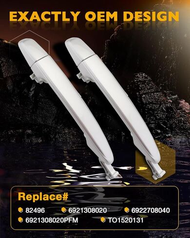 Sliding Door Handles Exterior, Compatible with 2004 2005 2006 2007 2008 2009 2010 Toyota Sienna, Rear Outside Left Driver & Right Passenger Side | Replace# 6921308020, 6922708040, 82496 Outer Handle in Kuwait