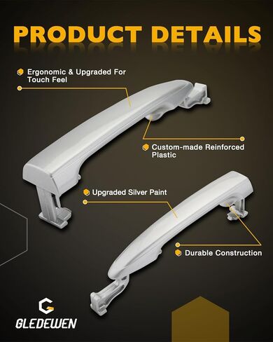 Sliding Door Handles Exterior, Compatible with 2004 2005 2006 2007 2008 2009 2010 Toyota Sienna, Rear Outside Left Driver & Right Passenger Side | Replace# 6921308020, 6922708040, 82496 Outer Handle in Kuwait