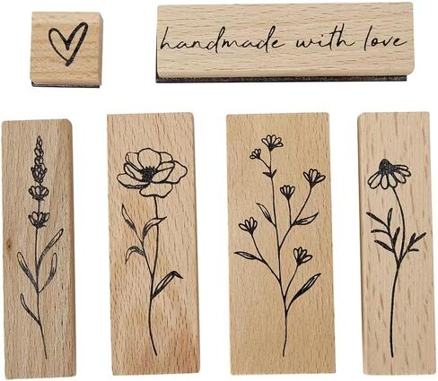 6pcs Beige Flower Stamp Set | Effortlessly Craft Delicate Floral Designs in Saudi Arabia