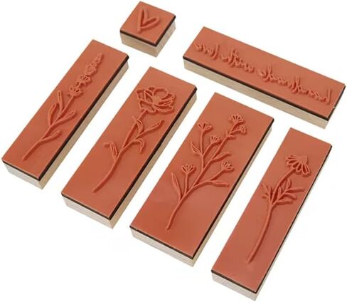6pcs Beige Flower Stamp Set | Effortlessly Craft Delicate Floral Designs in Saudi Arabia