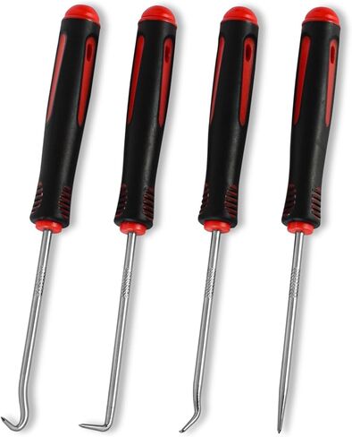 4-Piece Hook and Pick Set, Precision Automotive Pick Tool & O Ring Pick Set with Comfort Grip & Anti-Slip Shaft for Oil Seal, Gasket Removal, and Electronic Repair in Kuwait