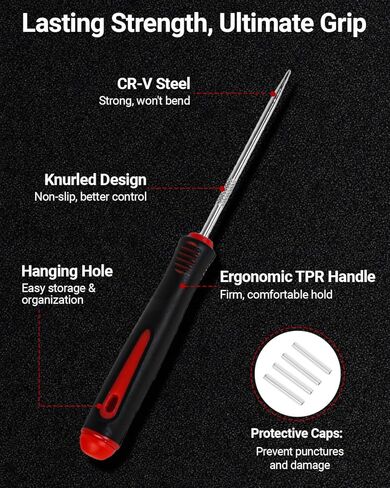 4-Piece Hook and Pick Set, Precision Automotive Pick Tool & O Ring Pick Set with Comfort Grip & Anti-Slip Shaft for Oil Seal, Gasket Removal, and Electronic Repair in Kuwait