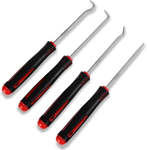 4-Piece Hook and Pick Set, Precision Automotive Pick Tool & O Ring Pick Set with Comfort Grip & Anti-Slip Shaft for Oil Seal, Gasket Removal, and Electronic Repair in Kuwait