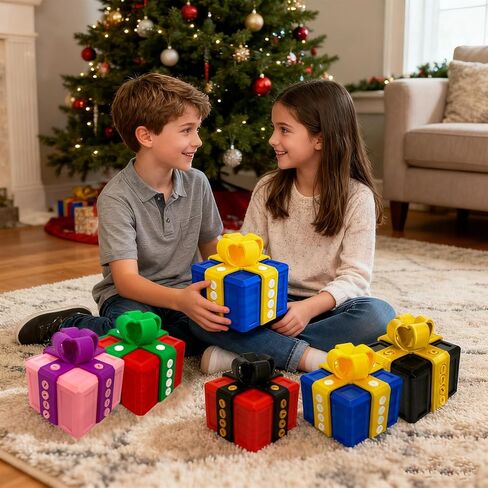 PUEEZOC Annoying Gift Box with Screws Hard to Open Gift Box Prank Gifts Funny Annoying Present Box Novelty 3D Printed Gag Gift for Christmas(Black Gold) in Saudi Arabia