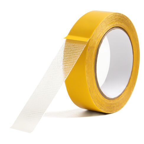 2 Roll Double Sided Tape Heavy Duty, 0.39in x 33FT(10m) Super Sticky Clear Tape High Tack Strong Wall Adhesive with Fiberglass Mesh Clear Tape, Fixed Carpet, Wall Decor Easy Use Mounting Tape in Saudi Arabia