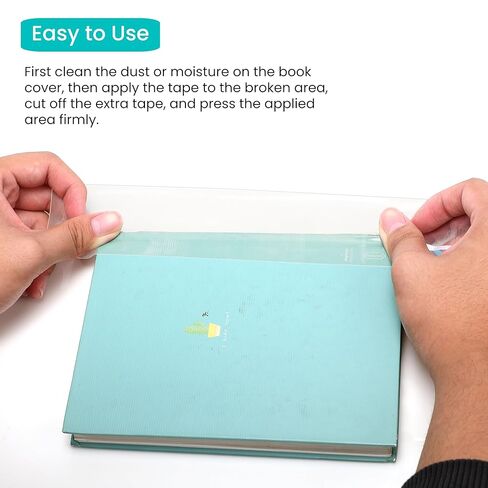 Clear Book Repair Tape 2 in x 1180 in Medium Thickness Strong Adhesive Flexible Transparent Book Binding Tape for Reinforcing Book Spines and Covers, Torn Pages, Durable, Archival Safe, Stretchable in Kuwait