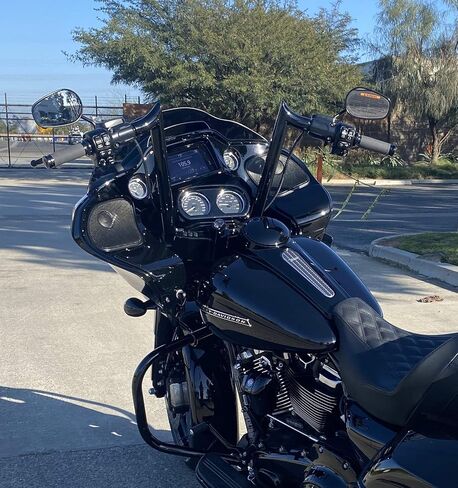 Dominator Industries 1.5 Big Daddy 1 ½ Meathook Bar 14" Ape Hangers المقاود المتوافقة مع 2015-2023 Harley-Davidson Road Glide & Special (أسود) in Saudi Arabia