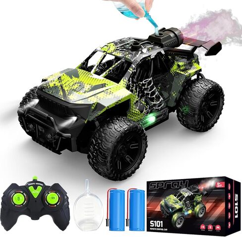 1:18 RC Monster Truck for Boys, Kids 4-7-8-12，All-Terrain Off-Road Remote Control Car with LED Lights & Spray, 40 Min Playtime, 2.4GHz Fast Response Graffiti RC Truck Jeep Toy in Saudi Arabia
