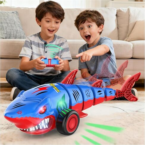 Laradola Shark RC Toy Car for Kids: 2.4GHz Remote Control Vehicle with LED Lights, 360° Spins & All-Terrain Action – Perfect Holiday Birthday for Boys Girls Ages 3-6 in Saudi Arabia