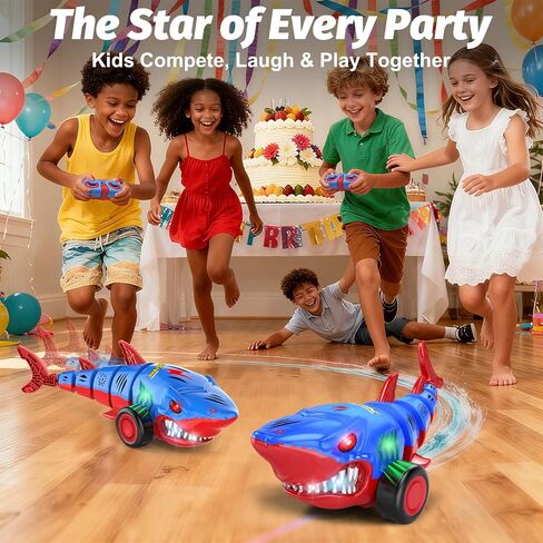 Laradola Shark RC Toy Car for Kids: 2.4GHz Remote Control Vehicle with LED Lights, 360° Spins & All-Terrain Action – Perfect Holiday Birthday for Boys Girls Ages 3-6 in Saudi Arabia
