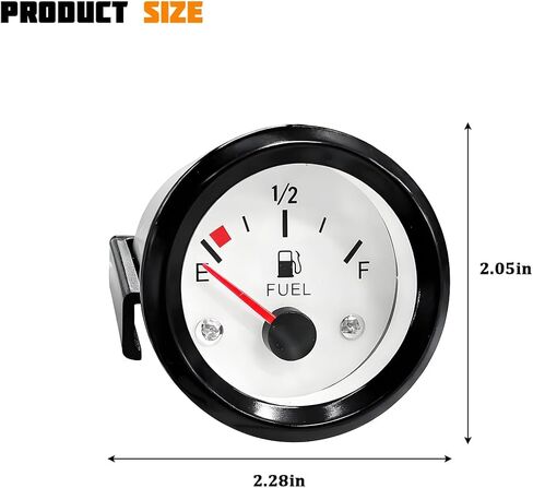 مقياس مستوى وقود السيارة 2 بوصة 52 مم، 12 فولت E-1/2-F 240-33ohm مؤشر خزان وقود السيارة مع إضاءة خلفية LED، ملحقات داخلية للسيارات، عالمي لشاحنة الدراجات النارية وسيارات الدفع الرباعي in Kuwait