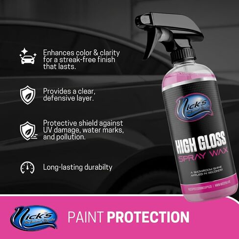 NICK'S PROFESSIONAL SUPPLIES High Gloss Spray Wax, 16 Fl Oz, Automotive Paint Protection, Easy Spray and Wipe Application in Saudi Arabia