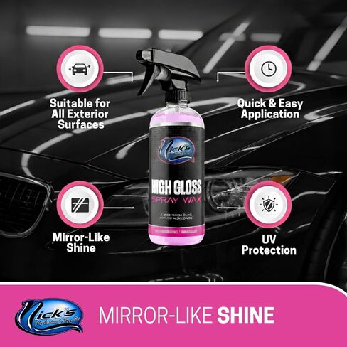 NICK'S PROFESSIONAL SUPPLIES High Gloss Spray Wax, 16 Fl Oz, Automotive Paint Protection, Easy Spray and Wipe Application in Saudi Arabia