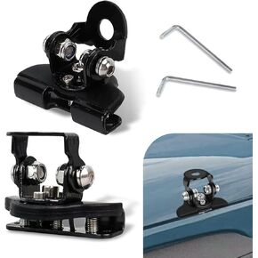 2PCS LED Hood Mounts, Stainless Steel LED Light Bar Mounting Brackets, Adjustable Hood Ditch Light Brackets, Waterproof Hood Grille LED Light Base, Universal for SUV Truck(Black) in Saudi Arabia
