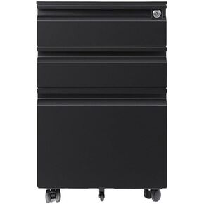 Office Filing Cabinet Steel Cabinet Three Drawers with Wheels Mobile Office File Short Cabinet with Lock Thick Filing Organizer(Gris) in Saudi Arabia