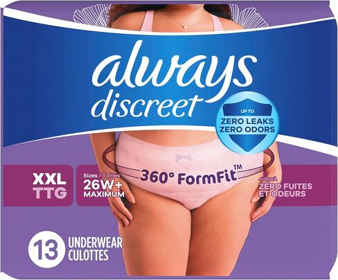 Always Discreet Adult Incontinence Underwear, Maximum Absorbency, Large, 28 Count (Packaging May Vary) in Kuwait